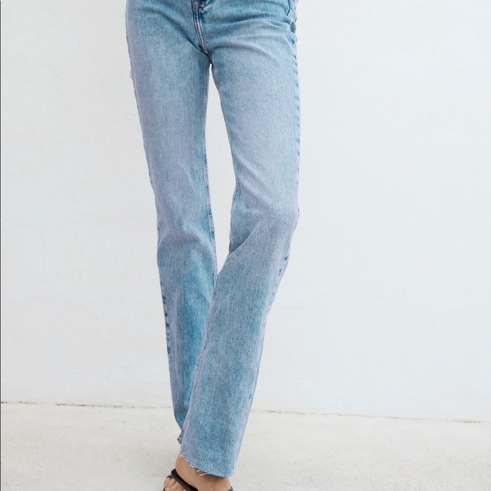 ZARA slim flare split-hem jeans